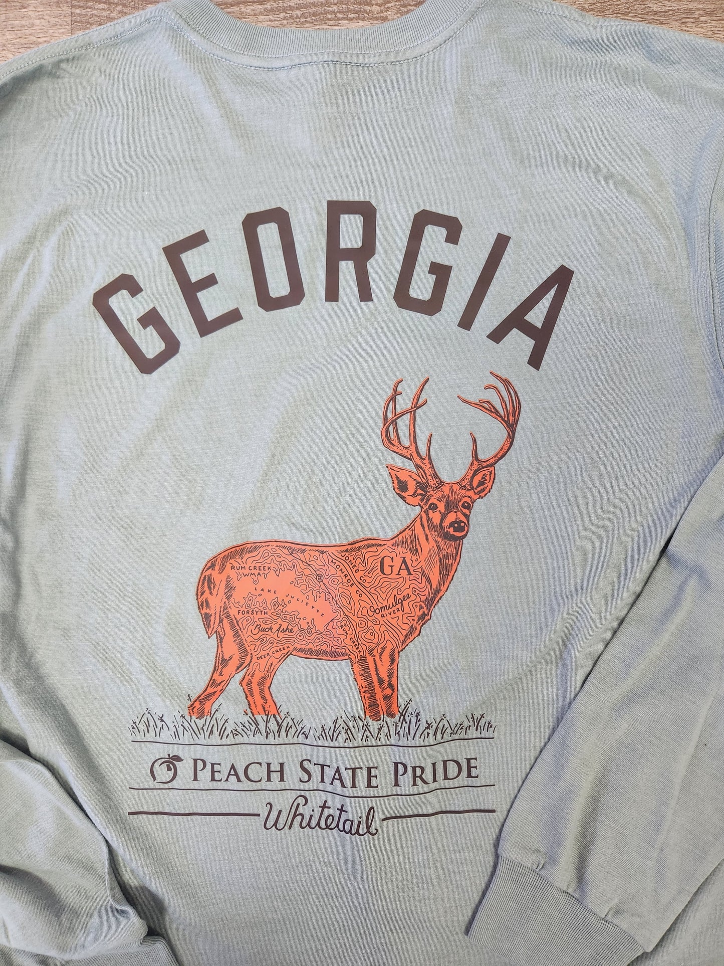 GA Deer Long Sleeve Shirt-Light Green