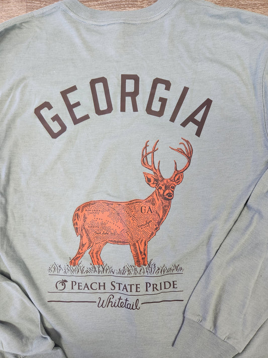 GA Deer Long Sleeve Shirt-Light Green