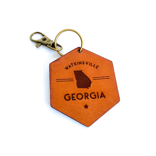 Watkinsville Leather Keychain