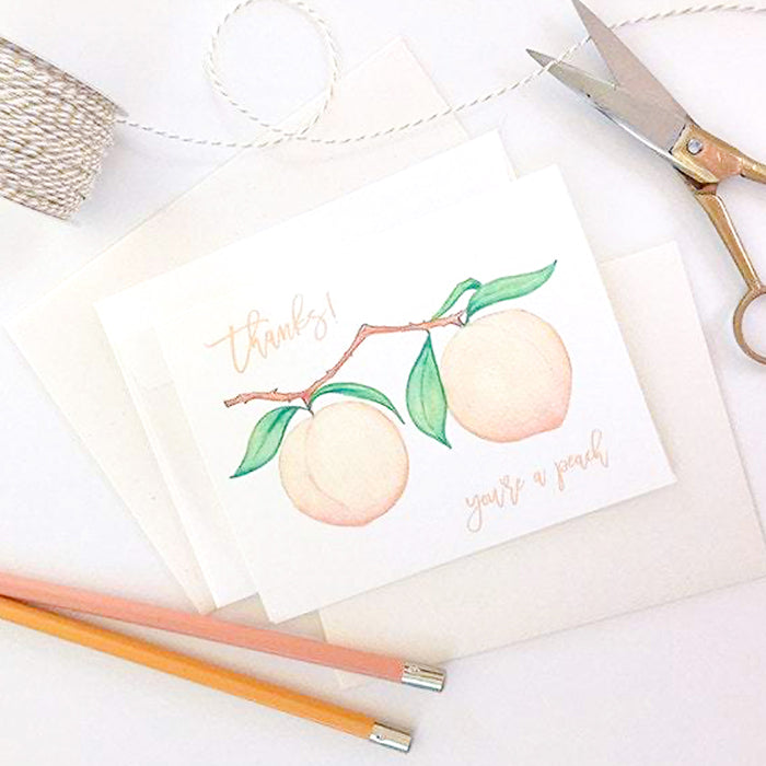 Thanks! You're a Peach Note Card Set